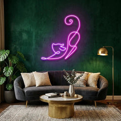 Downward Facing Cat Led Neon Sign Light