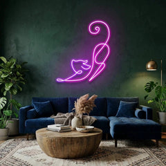 Downward Facing Cat Led Neon Sign Light