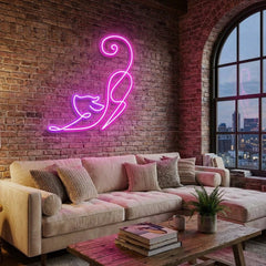Downward Facing Cat Led Neon Sign Light