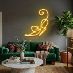 Downward Facing Cat Led Neon Sign Light