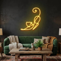Downward Facing Cat Led Neon Sign Light