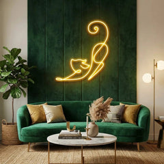 Downward Facing Cat Led Neon Sign Light