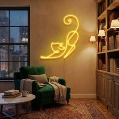 Downward Facing Cat Led Neon Sign Light
