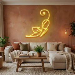 Downward Facing Cat Led Neon Sign Light