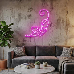 Downward Facing Cat Led Neon Sign Light