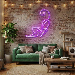 Downward Facing Cat Led Neon Sign Light