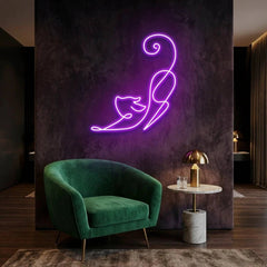Downward Facing Cat Led Neon Sign Light
