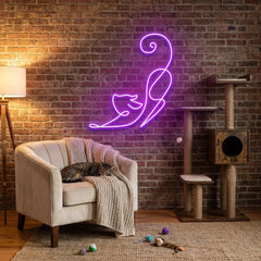 Downward Facing Cat Led Neon Sign Light