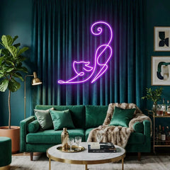Downward Facing Cat Led Neon Sign Light