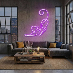 Downward Facing Cat Led Neon Sign Light