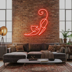 Downward Facing Cat Led Neon Sign Light