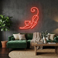 Downward Facing Cat Led Neon Sign Light