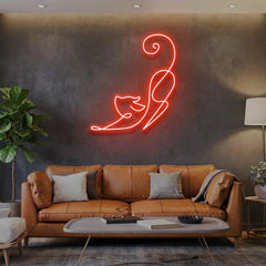 Downward Facing Cat Led Neon Sign Light