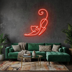 Downward Facing Cat Led Neon Sign Light