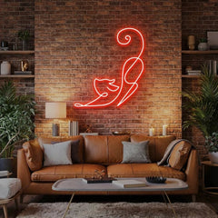 Downward Facing Cat Led Neon Sign Light