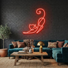 Downward Facing Cat Led Neon Sign Light
