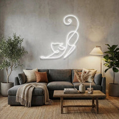 Downward Facing Cat Led Neon Sign Light