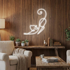 Downward Facing Cat Led Neon Sign Light