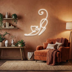 Downward Facing Cat Led Neon Sign Light