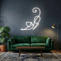 Downward Facing Cat Led Neon Sign Light