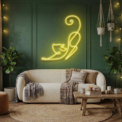 Downward Facing Cat Led Neon Sign Light