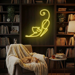 Downward Facing Cat Led Neon Sign Light
