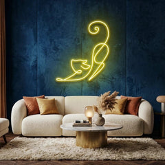 Downward Facing Cat Led Neon Sign Light