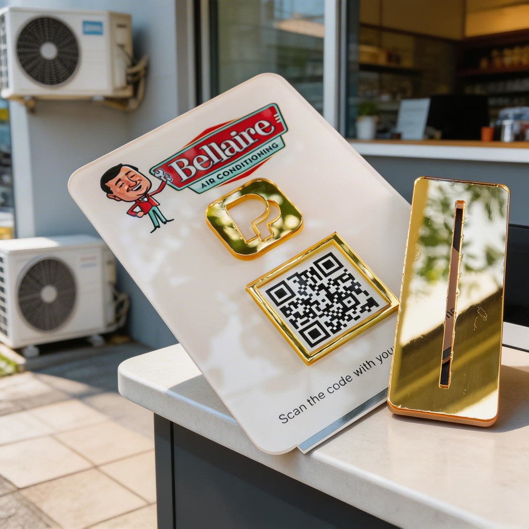 Custom Single QR Code Vertical Rectangle Stand Layout B