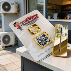 Custom Single QR Code Vertical Rectangle Stand Layout B