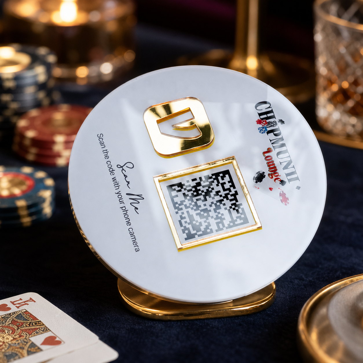 Custom Single QR Code Circle Stand