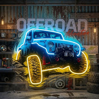 Offroad Adventure Dark Car LED Neon Sign Light Pop Art