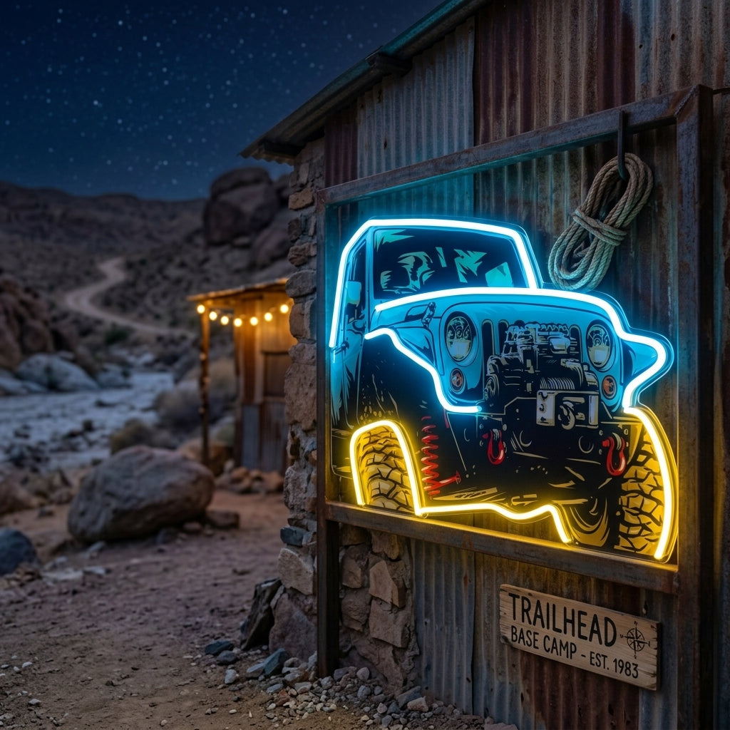 Offroad Adventure Dark Car LED Neon Sign Light Pop Art