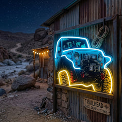 Offroad Adventure Dark Car LED Neon Sign Light Pop Art