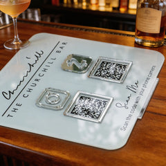 Custom Double QR Code Square Stand Layout B