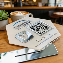 Custom Single QR Code Hexagon Stand