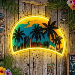 Car The Sunset LED Neon Sign Light Pop Art