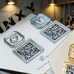 Custom Double QR Code Hexagon Stand Layout B