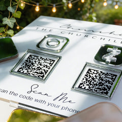 Custom Double QR Code Square Stand Layout B