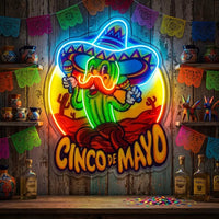 Cinco De Mayo Cactus LED Neon Sign Light Pop Art