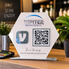 Custom Single QR Code Hexagon Stand