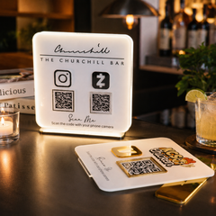 Custom Double QR Code Square Stand Layout B