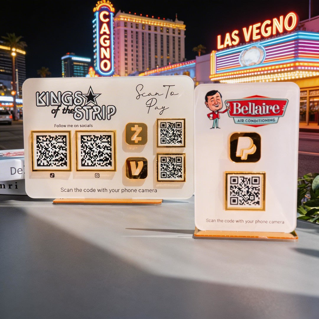 Custom Single QR Code Vertical Rectangle Stand Layout B
