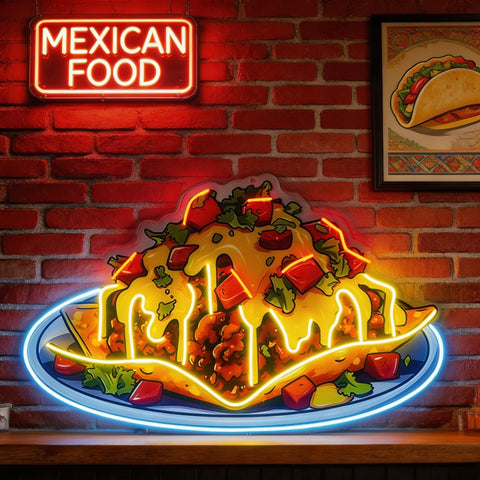 Chili Cheese Nachos LED Neon Sign Light Pop Art