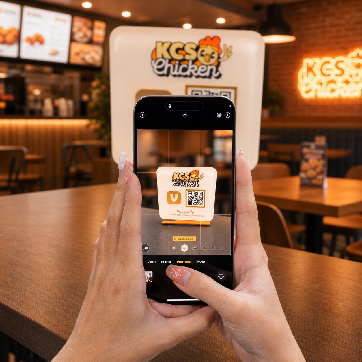 Custom Single QR Code Square Stand