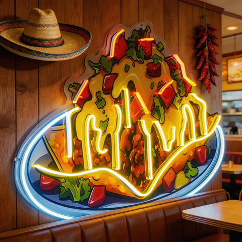 Chili Cheese Nachos LED Neon Sign Light Pop Art