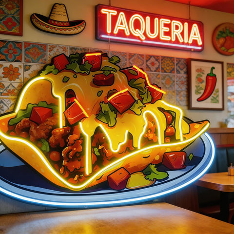 Chili Cheese Nachos LED Neon Sign Light Pop Art