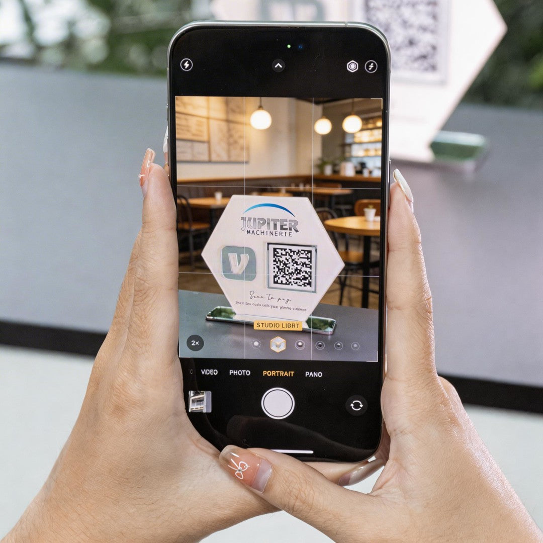 Custom Single QR Code Hexagon Stand