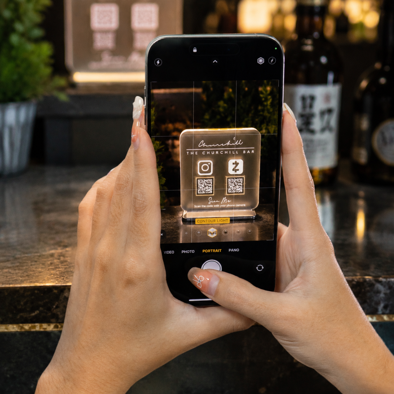 Custom Double QR Code Square Stand Layout B
