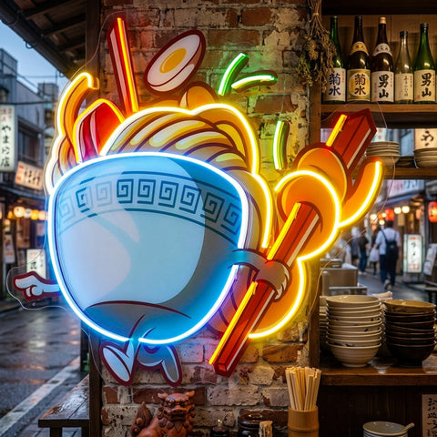Ramen Bowl LED Neon Sign Light Pop Art