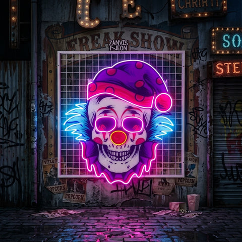 Clown Skull LED Neon Sign Light Pop Art